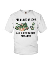 Love Motorcycle And Dog Youth T-Shirt tile