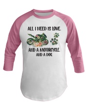 Love Motorcycle And Dog Baseball Tee tile