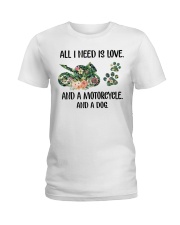 Love Motorcycle And Dog Ladies T-Shirt tile