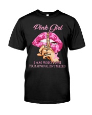 Pink Girl Breast Cancer Classic T-Shirt front