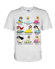 Pug Princess V-Neck T-Shirt tile