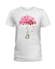 Never Give Up Breast Cancer Ladies T-Shirt tile