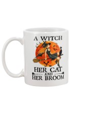 A Witch Her Cat and Her Broom Mug back