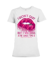 I Won't Quit Breast Cancer Awareness Premium Fit Ladies Tee tile
