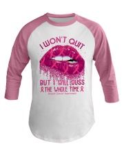 I Won't Quit Breast Cancer Awareness Baseball Tee tile