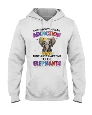 Addiction just happens to be elephants Hooded Sweatshirt front