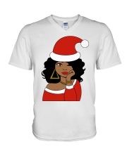 Melanin Christmas V-Neck T-Shirt tile