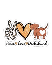 peace love dachshund Sticker - Single (Horizontal) front