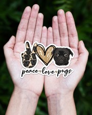 peace love pug Sticker - Single (Horizontal) aos-sticker-single-horizontal-lifestyle-front-20