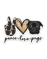 peace love pug Sticker - Single (Horizontal) front
