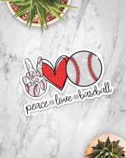 Peace love baseball Sticker - Single (Horizontal) aos-sticker-single-horizontal-lifestyle-front-06