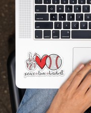 Peace love baseball Sticker - Single (Horizontal) aos-sticker-single-horizontal-lifestyle-front-11