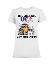 This Girl Loves USA And Her Cats Premium Fit Ladies Tee tile