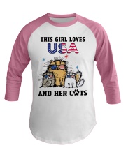 This Girl Loves USA And Her Cats Baseball Tee tile