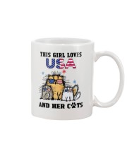 This Girl Loves USA And Her Cats Mug tile