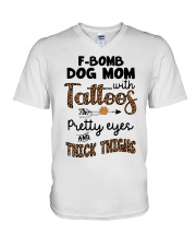 F-Bomb Dog Mom V-Neck T-Shirt tile