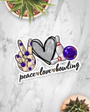 Peace Love Bowling Sticker - Single (Horizontal) aos-sticker-single-horizontal-lifestyle-front-06