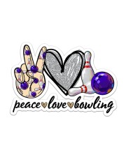 Peace Love Bowling Sticker - Single (Horizontal) front