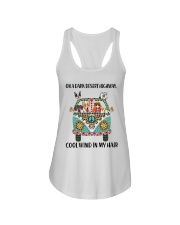 Dogs and hippie girl Ladies Flowy Tank tile