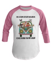 Dogs and hippie girl Baseball Tee tile