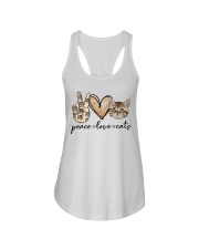 Peace Love Cats Ladies Flowy Tank tile