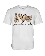 Peace Love Cats V-Neck T-Shirt tile
