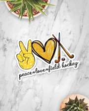 Peace Love Field Hockey Sticker - Single (Horizontal) aos-sticker-single-horizontal-lifestyle-front-06