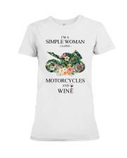 Love Motorcycle And Wine Premium Fit Ladies Tee tile