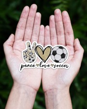 Peace Love Soccer Sticker - Single (Horizontal) aos-sticker-single-horizontal-lifestyle-front-20