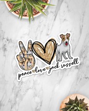 Peace love jack russell Sticker - Single (Horizontal) aos-sticker-single-horizontal-lifestyle-front-06