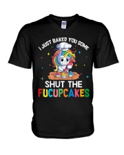 Shut The Fucupcakes V-Neck T-Shirt tile