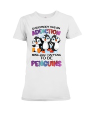 Addiction just happens to be penguins Premium Fit Ladies Tee tile