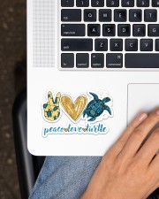 Peace Love Turtle Sticker - Single (Horizontal) aos-sticker-single-horizontal-lifestyle-front-11