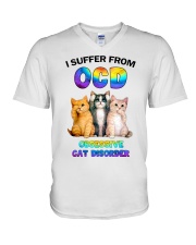 Obsessive Cat Disorder V-Neck T-Shirt tile