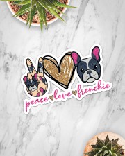 Peace love frenchie Sticker - Single (Horizontal) aos-sticker-single-horizontal-lifestyle-front-06