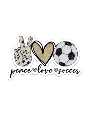 Peace Love Soccer Sticker - Single (Vertical) front