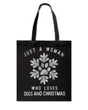 Just A Woman Who Loves Dogs And Christmas Tote Bag tile