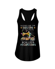 Blessed Are The Quilters Ladies Flowy Tank tile