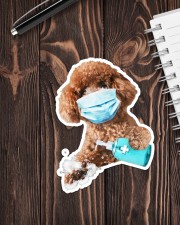 Poodle wash hands Sticker - Single (Vertical) aos-sticker-single-vertical-lifestyle-front-05