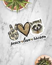 Peace Love Racoon Sticker - Single (Horizontal) aos-sticker-single-horizontal-lifestyle-front-06