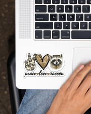 Peace Love Racoon Sticker - Single (Horizontal) aos-sticker-single-horizontal-lifestyle-front-11