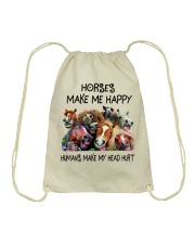 Horses Make Me Happy Drawstring Bag tile