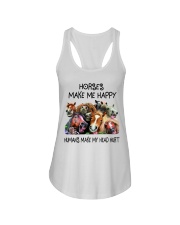 Horses Make Me Happy Ladies Flowy Tank tile