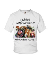 Horses Make Me Happy Youth T-Shirt tile