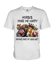 Horses Make Me Happy V-Neck T-Shirt tile