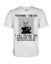 American Shorthair Personal Stalker V-Neck T-Shirt tile