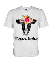 Cows mother heifer V-Neck T-Shirt tile