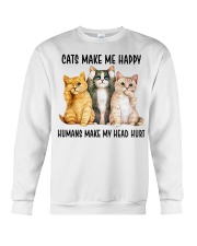 Cats Make Me Happy Crewneck Sweatshirt tile