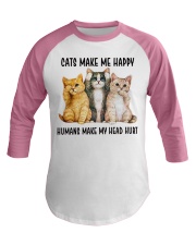 Cats Make Me Happy Baseball Tee tile