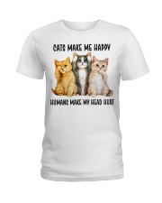 Cats Make Me Happy Ladies T-Shirt tile